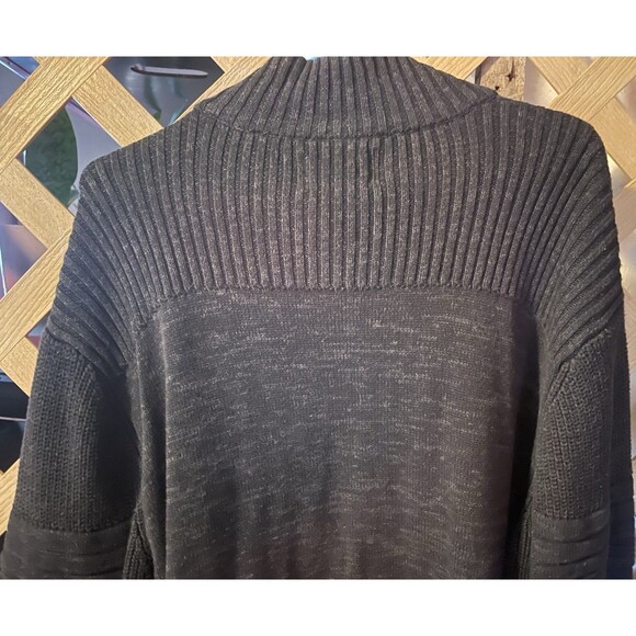 OUTPOST MAKER Charcoal Black Quarter Zip Thick Cotton Sweater Men's XL - Picture 6 of 8